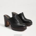 jp Sam Edelman 女性 シャイロヒールラバ 黒い革 4NFV0P714 履物