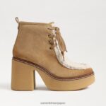 jp Sam Edelman 女性 ショー レースアップ ブーティ サンドソン/ナチュラルミスト 4NFV0P845 履物 - Image 2