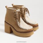 jp Sam Edelman 女性 ショー レースアップ ブーティ サンドソン/ナチュラルミスト 4NFV0P845 履物