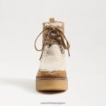 jp Sam Edelman 女性 ショー レースアップ ブーティ サンドソン/ナチュラルミスト 4NFV0P845 履物 - Image 3