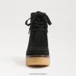 jp Sam Edelman 女性 ショー レースアップ ブーティ 黒いスエード 4NFV0P843 履物 - Image 3