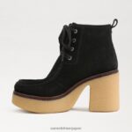jp Sam Edelman 女性 ショー レースアップ ブーティ 黒いスエード 4NFV0P843 履物 - Image 4