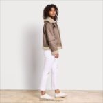jp Sam Edelman 女性 ショートアビエータージャケット ライトカーキ 4NFV0P1276 衣服 - Image 2