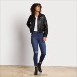 jp Sam Edelman 女性 ショートアビエーターレザージャケット 黒 4NFV0P1166 衣服