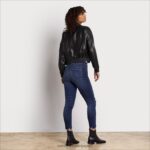 jp Sam Edelman 女性 ショートアビエーターレザージャケット 黒 4NFV0P1166 衣服 - Image 4