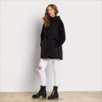 jp Sam Edelman 女性 ショートソフトダウンダウンベスト 黒 4NFV0P1147 衣服