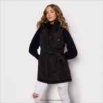 jp Sam Edelman 女性 ショートソフトダウンダウンベスト 黒 4NFV0P1147 衣服 - Image 3