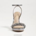 jp Sam Edelman 女性 ジェイド ペルラ アンクルストラップ ヒール ピューター 4NFV0P616 履物 - Image 3