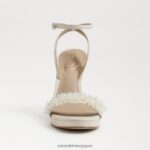 jp Sam Edelman 女性 ジェイド ペルラ アンクルストラップ ヒール モダンなアイボリー 4NFV0P615 履物 - Image 3