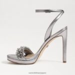 jp Sam Edelman 女性 ジェイド ペルラ アンクルストラップ ヒール ピューター 4NFV0P616 履物 - Image 4