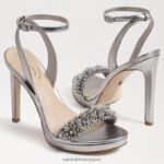 jp Sam Edelman 女性 ジェイド ペルラ アンクルストラップ ヒール ピューター 4NFV0P616 履物 - Image 7
