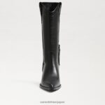 jp Sam Edelman 女性 ジェイミー ウエスタン ブーツ 黒い革 4NFV0P851 履物 - Image 3
