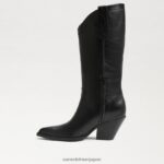 jp Sam Edelman 女性 ジェイミー ウエスタン ブーツ 黒い革 4NFV0P851 履物 - Image 4
