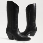 jp Sam Edelman 女性 ジェイミー ウエスタン ブーツ 黒い革 4NFV0P851 履物 - Image 7