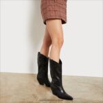 jp Sam Edelman 女性 ジェイミー ウエスタン ブーツ 黒い革 4NFV0P851 履物 - Image 8