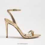jp Sam Edelman 女性 ジェミーアンクルストラップヒール アンバーゴールド 4NFV0P676 履物 - Image 2