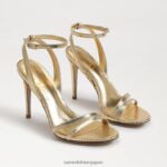 jp Sam Edelman 女性 ジェミーアンクルストラップヒール アンバーゴールド 4NFV0P676 履物
