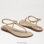 jp Sam Edelman 女性 ジジ シグネット トング サンダル 金 4NFV0P560 履物 - Image 7