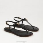 jp Sam Edelman 女性 ジジ シグネット トング サンダル 黒い革 4NFV0P557 履物