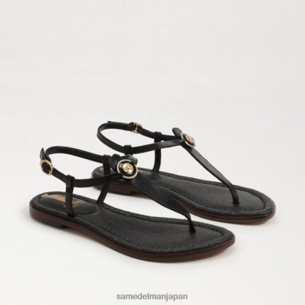 jp Sam Edelman 女性 ジジ シグネット トング サンダル 黒い革 4NFV0P557 履物