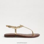 jp Sam Edelman 女性 ジジ トング サンダル アンバーゴールド 4NFV0P231 履物 - Image 2