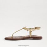 jp Sam Edelman 女性 ジジ トング サンダル アンバーゴールド 4NFV0P231 履物 - Image 4