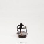jp Sam Edelman 女性 ジジ トング サンダル 黒い革 4NFV0P227 履物 - Image 5