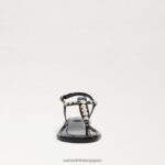 jp Sam Edelman 女性 ジジ パール トング サンダル ブラックパテント 4NFV0P554 履物 - Image 3