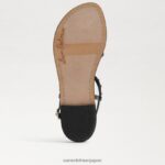 jp Sam Edelman 女性 ジジ パール トング サンダル ブラックパテント 4NFV0P554 履物 - Image 6