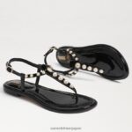 jp Sam Edelman 女性 ジジ パール トング サンダル ブラックパテント 4NFV0P554 履物 - Image 7
