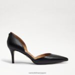 jp Sam Edelman 女性 ジャイナ ポインテッドトゥ キトゥンヒール 黒い革 4NFV0P550 履物 - Image 2
