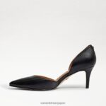 jp Sam Edelman 女性 ジャイナ ポインテッドトゥ キトゥンヒール 黒い革 4NFV0P550 履物 - Image 4