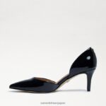 jp Sam Edelman 女性 ジャイナ ポインテッドトゥ キトゥンヒール ブラックパテント 4NFV0P552 履物 - Image 4