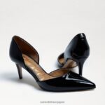 jp Sam Edelman 女性 ジャイナ ポインテッドトゥ キトゥンヒール ブラックパテント 4NFV0P552 履物 - Image 7