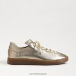 jp Sam Edelman 女性 ジャクソン レースアップスニーカー 溶けた金 4NFV0P532 履物 - Image 2