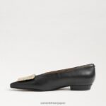 jp Sam Edelman 女性 ジャニナ ポインテッドトゥ フラット 黒い革 4NFV0P394 履物 - Image 4