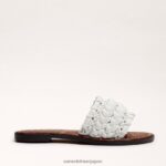 jp Sam Edelman 女性 ジャーダ ウーブン スライド サンダル 明るい白色 4NFV0P403 履物 - Image 2