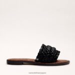 jp Sam Edelman 女性 ジャーダ ウーブン スライド サンダル 黒 4NFV0P405 履物 - Image 2