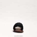 jp Sam Edelman 女性 ジャーダ ウーブン スライド サンダル 黒 4NFV0P405 履物 - Image 3