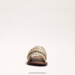jp Sam Edelman 女性 ジャーダ ウーブン スライド サンダル 金箔 4NFV0P406 履物 - Image 3
