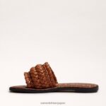 jp Sam Edelman 女性 ジャーダ ウーブン スライド サンダル ライトクオイオブラウン 4NFV0P404 履物 - Image 4