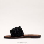 jp Sam Edelman 女性 ジャーダ ウーブン スライド サンダル 黒 4NFV0P405 履物 - Image 4
