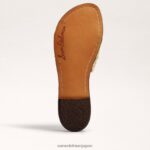 jp Sam Edelman 女性 ジャーダ ウーブン スライド サンダル 金箔 4NFV0P406 履物 - Image 6