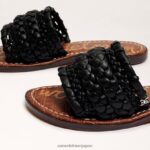 jp Sam Edelman 女性 ジャーダ ウーブン スライド サンダル 黒 4NFV0P405 履物 - Image 7