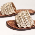 jp Sam Edelman 女性 ジャーダ ウーブン スライド サンダル 金箔 4NFV0P406 履物 - Image 7