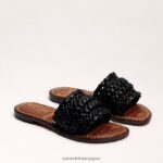 jp Sam Edelman 女性 ジャーダ ウーブン スライド サンダル 黒 4NFV0P405 履物