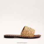 jp Sam Edelman 女性 ジョバンナ ラフィア スライド サンダル ブナ材 4NFV0P69 履物 - Image 2
