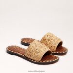 jp Sam Edelman 女性 ジョバンナ ラフィア スライド サンダル ブナ材 4NFV0P69 履物