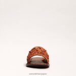 jp Sam Edelman 女性 ジョバンナ ラフィア スライド サンダル 暗い錆び 4NFV0P70 履物 - Image 3