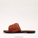 jp Sam Edelman 女性 ジョバンナ ラフィア スライド サンダル 暗い錆び 4NFV0P70 履物 - Image 4